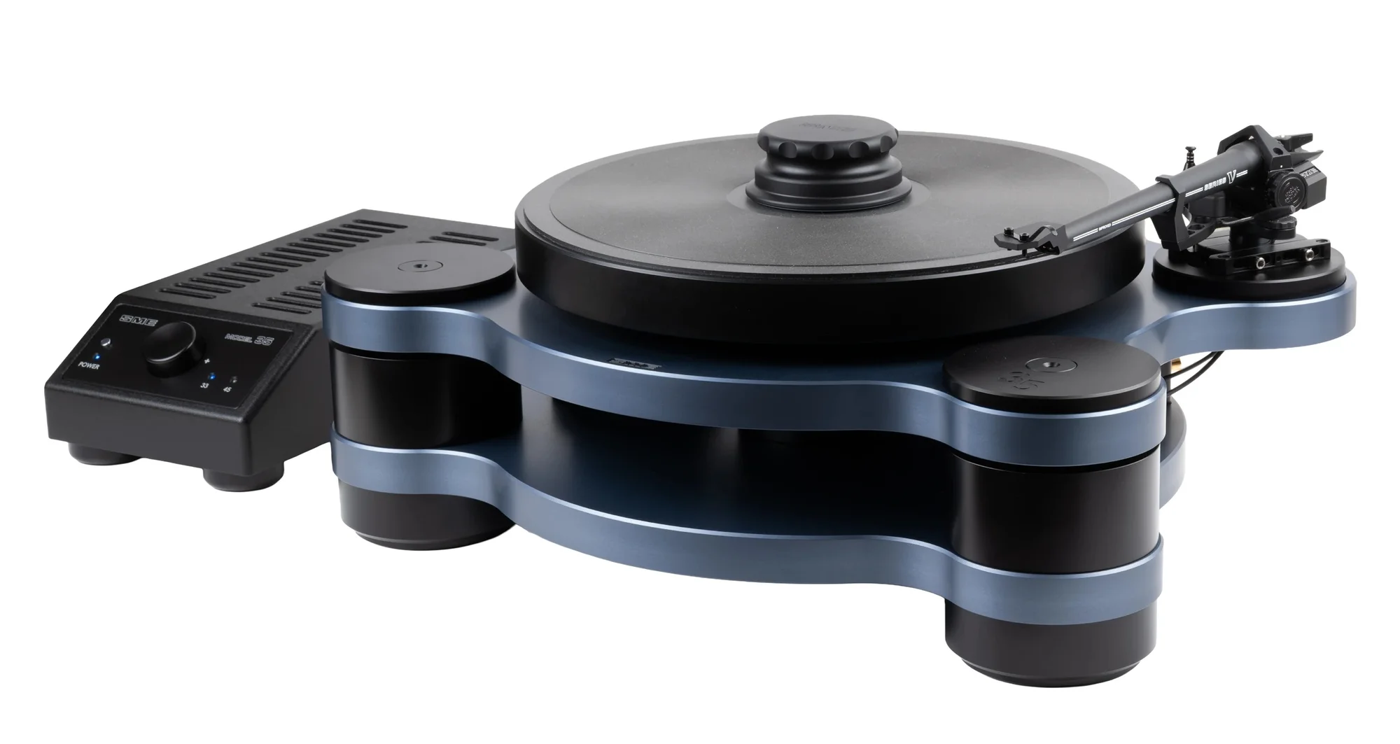 SME Model 35 turntable in gunmetal, with its speed control unit