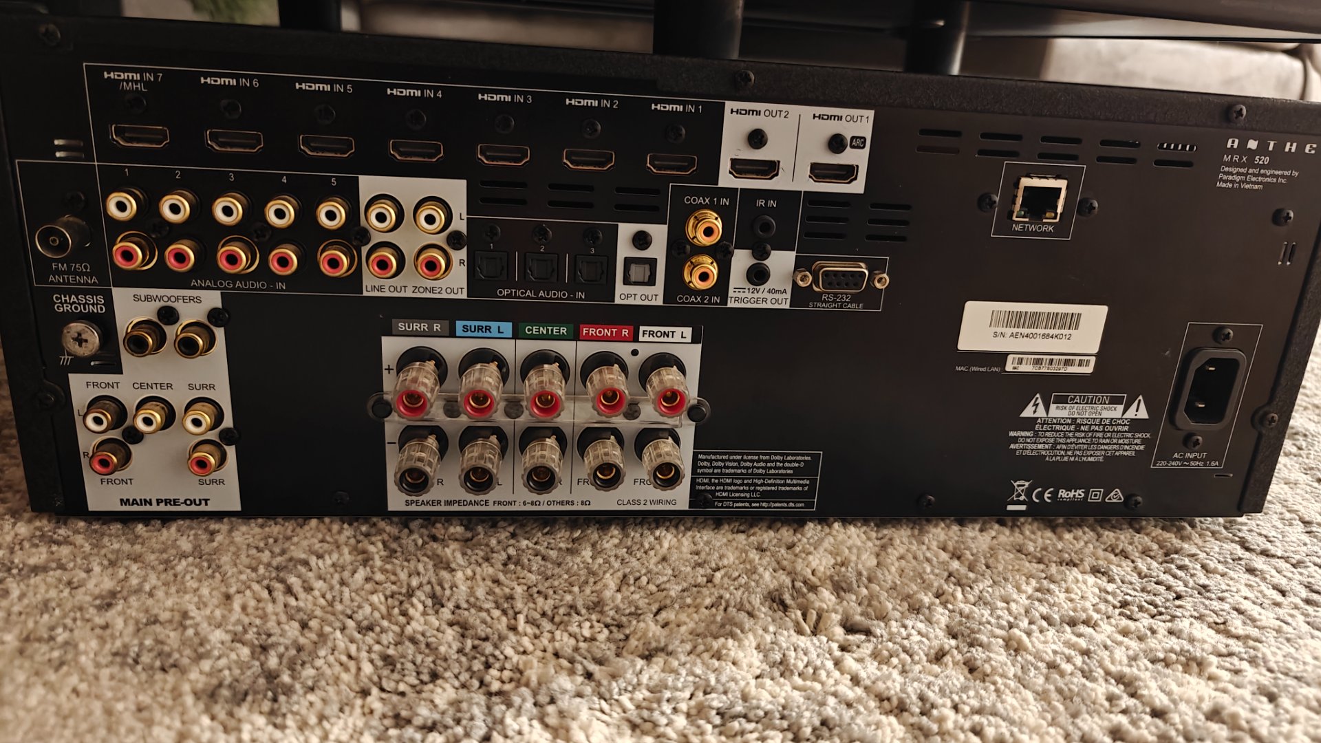 AMPLIFICADOR AV ANTHEM - imagen 2